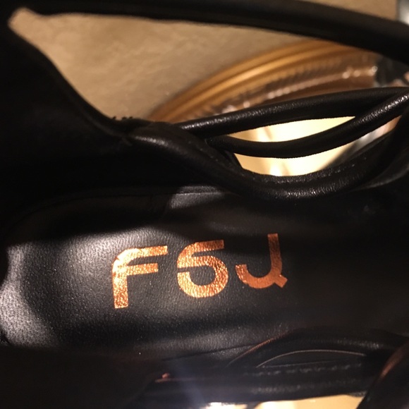 FSJ black block heel PU sandal - Picture 2 of 8